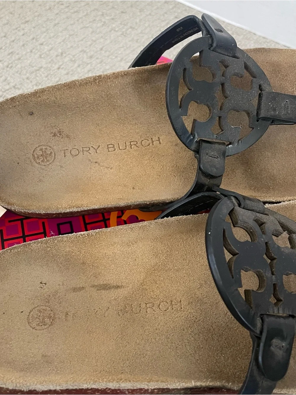 Tory Burch Miller Cloud patent leather cork shoes